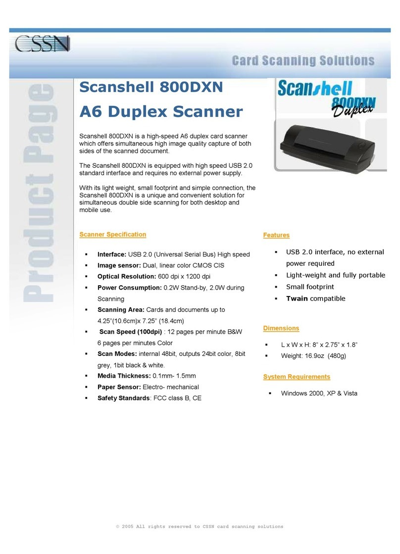 CSSN ScanShell 800DXN Specifications