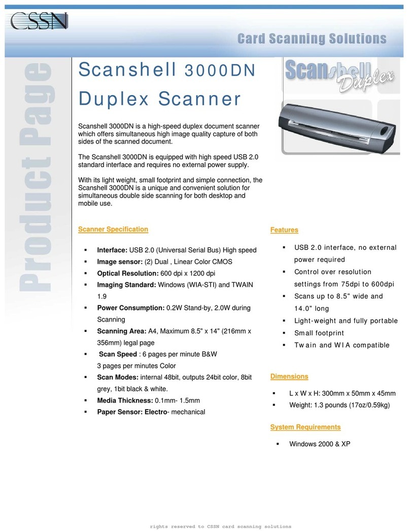 CSSN ScanShell 3000DN Specifications