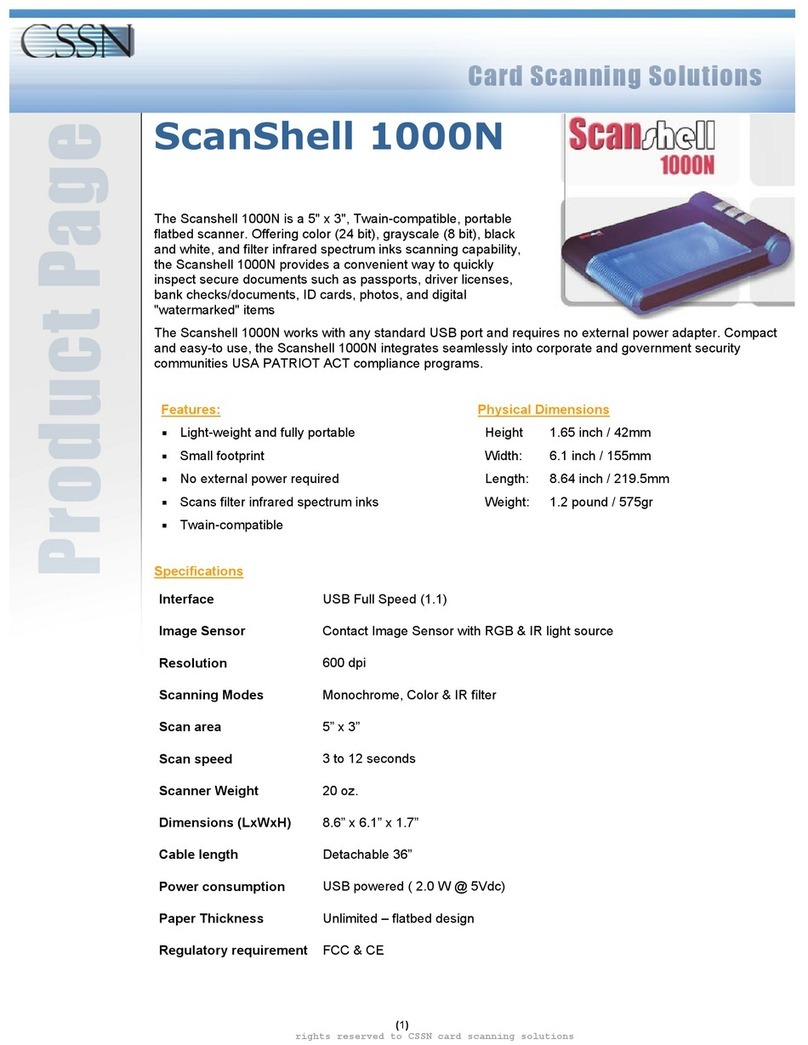 CSSN ScanShell 1000N Specifications