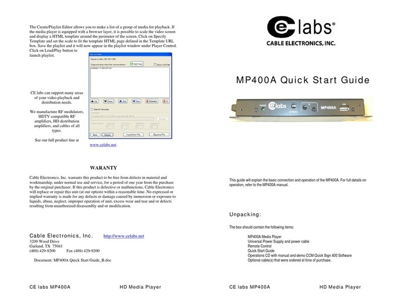 Celabs MP400A User manual