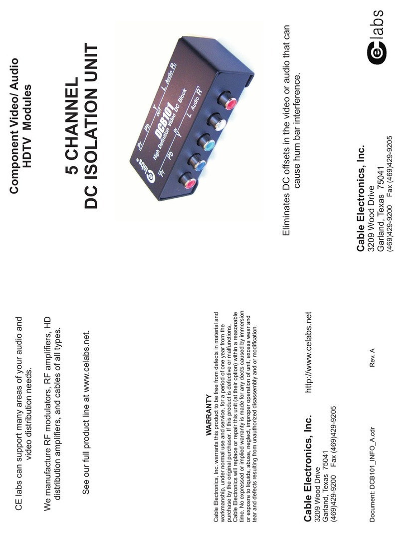 Celabs DCB101 Specification sheet