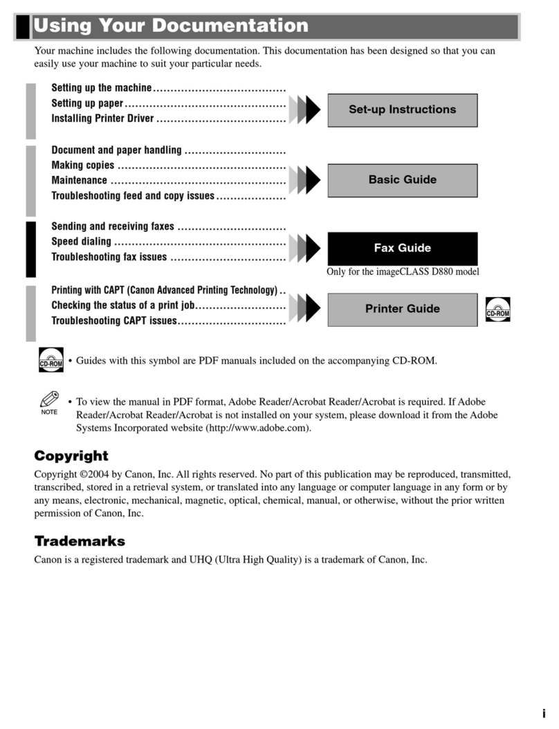 Canon imageCLASS D880 Installation and maintenance instructions