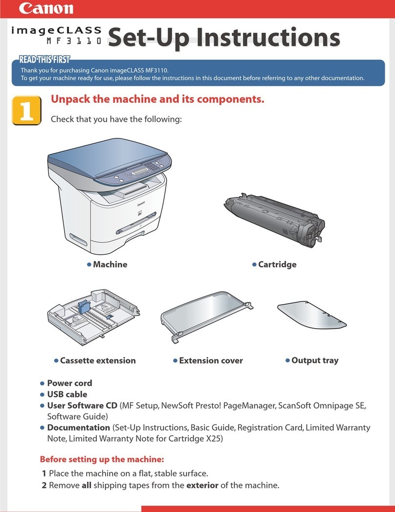 Canon MF3110 - ImageCLASS Laser Multifunction Quick start guide