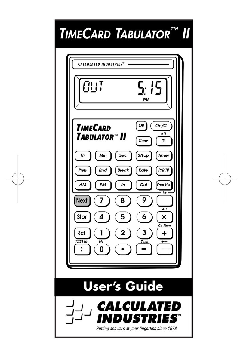 Calculated Industries TimeCard Tabulator II User manual