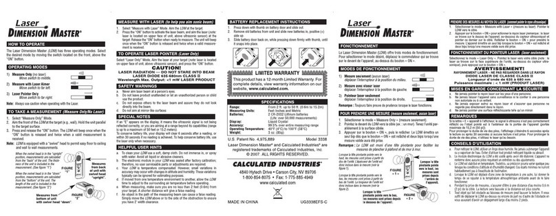 Calculated Industries Laser Dimension Master User manual