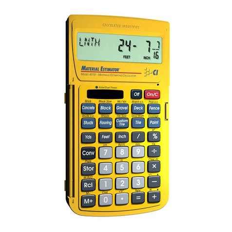 Calculated Industries Material Estimator User manual Calculated Industries Material Estimator User manual