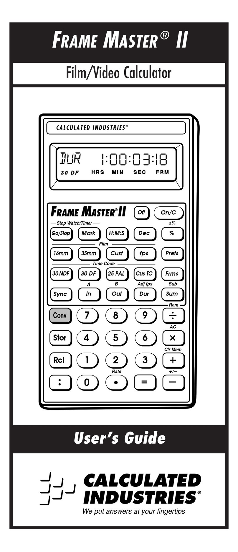 Calculated Industries Frame Master II User manual Calculated Industries Frame Master II User manual