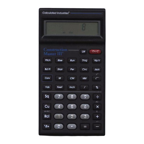 Calculated Industries Construction Master III user guide