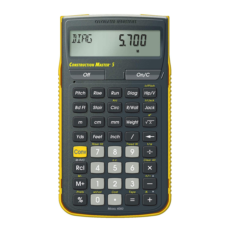 Calculated Industries Construction Master 5 reference guide Calculated Industries Construction Master 5 reference guide