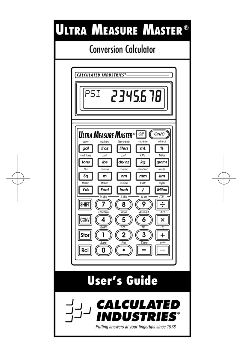 Calculated Industries 8015 User manual Calculated Industries 8015 User manual