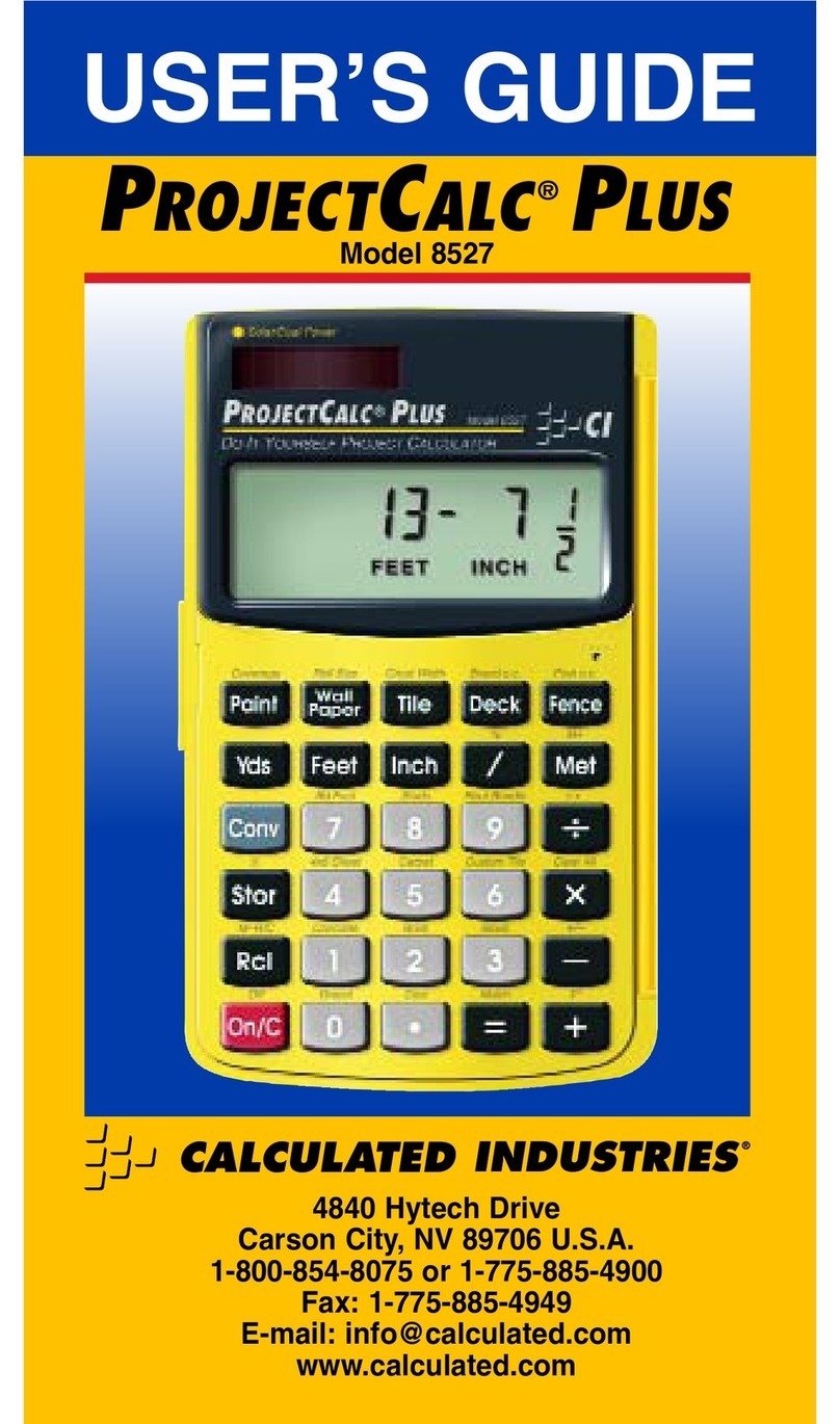 Calculated Industries 8527 User manual Calculated Industries 8527 User manual