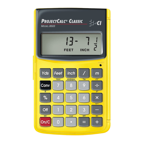 Calculated Industries PROJECTCALC CLASSIC 8503 User manual