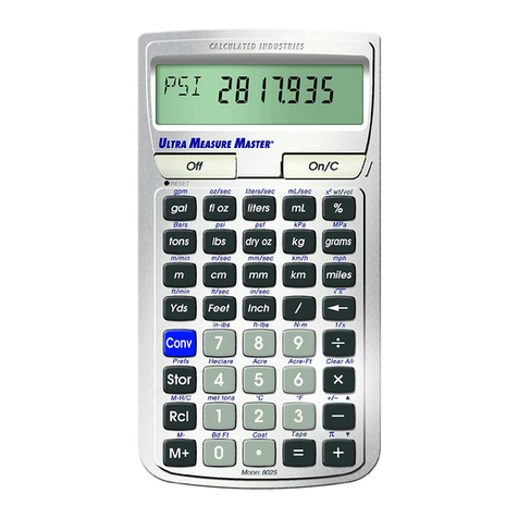 Calculated Industries ULTRA MEASURE MASTER 8025 Pocket reference guide