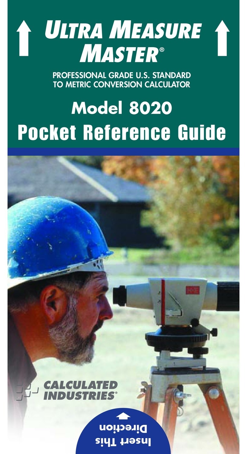 Calculated Industries ULTRA MEASURE MASTER 8020 Pocket reference guide