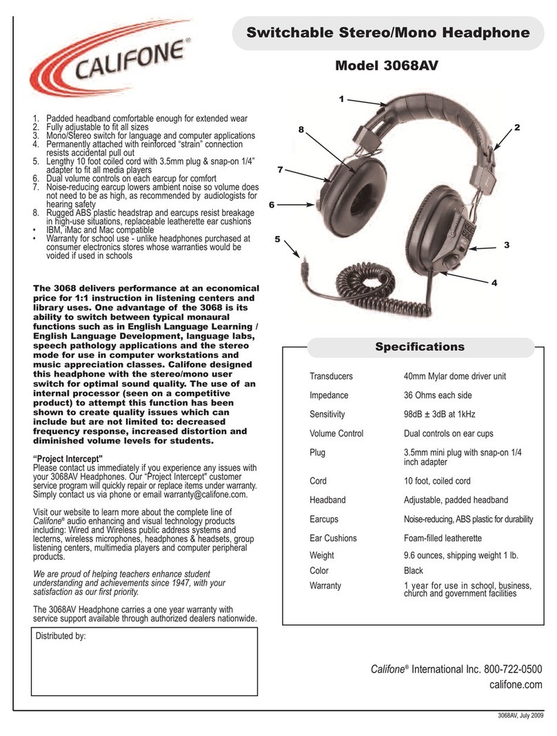 Califone 3068AV Specifications