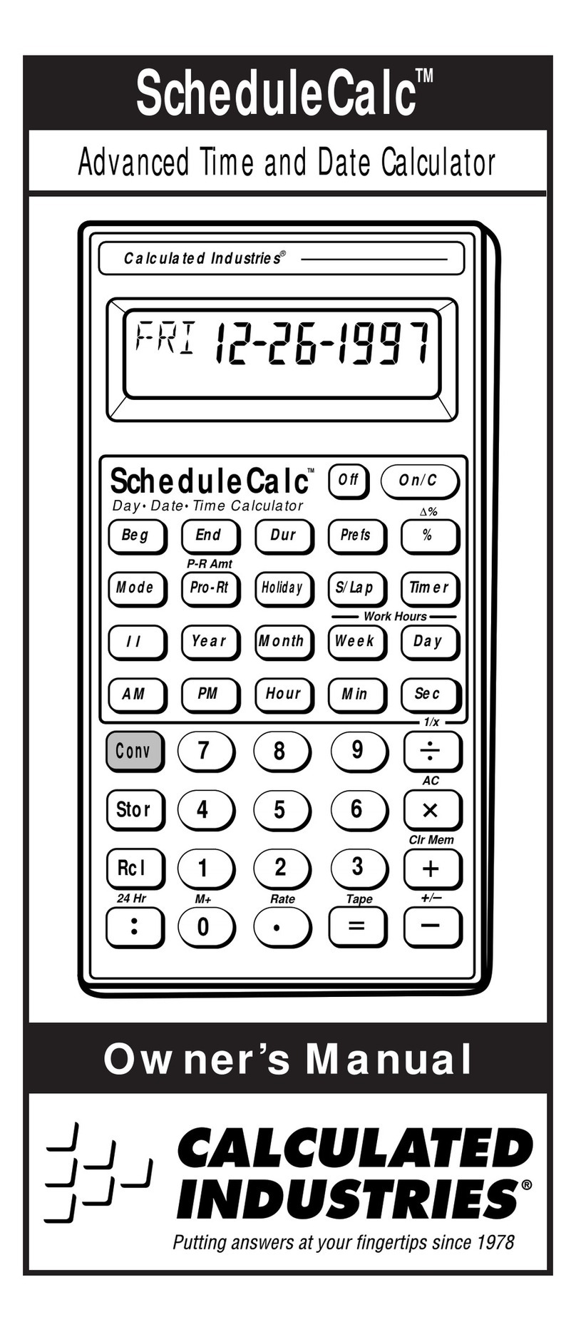 Calculated Industries ScheduleCalc User manual