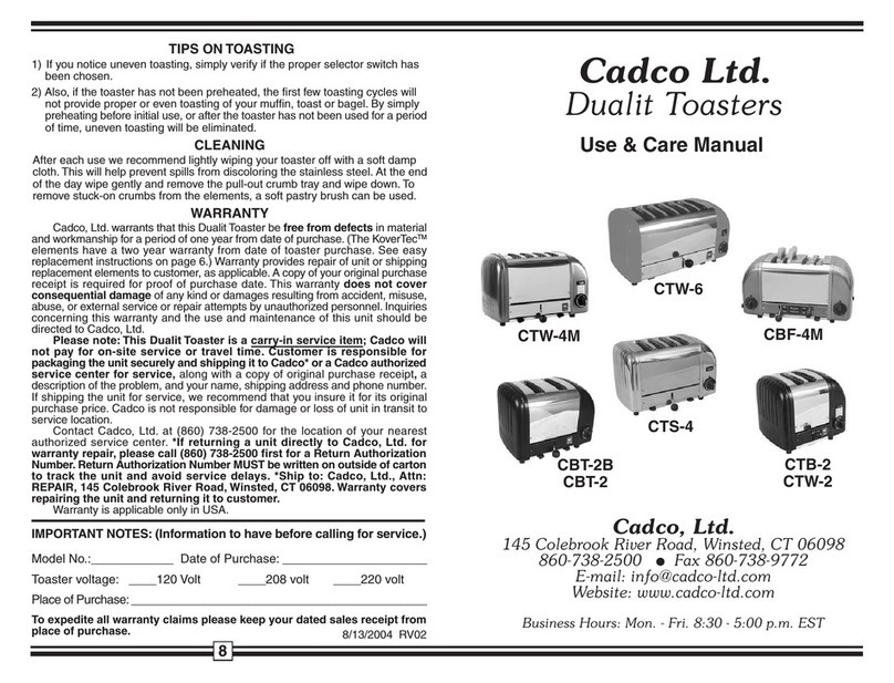 Cadco CBF-4M User manual