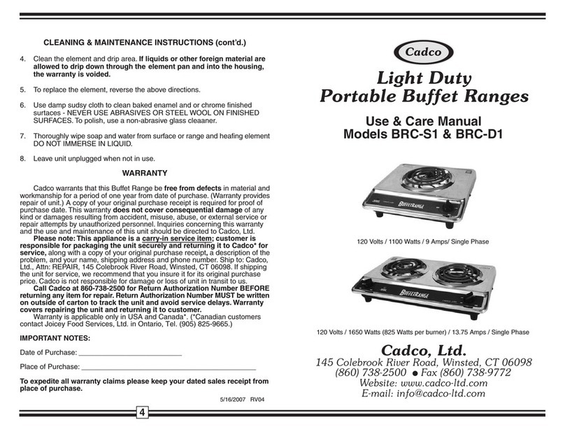 Cadco BRC-D1 User manual