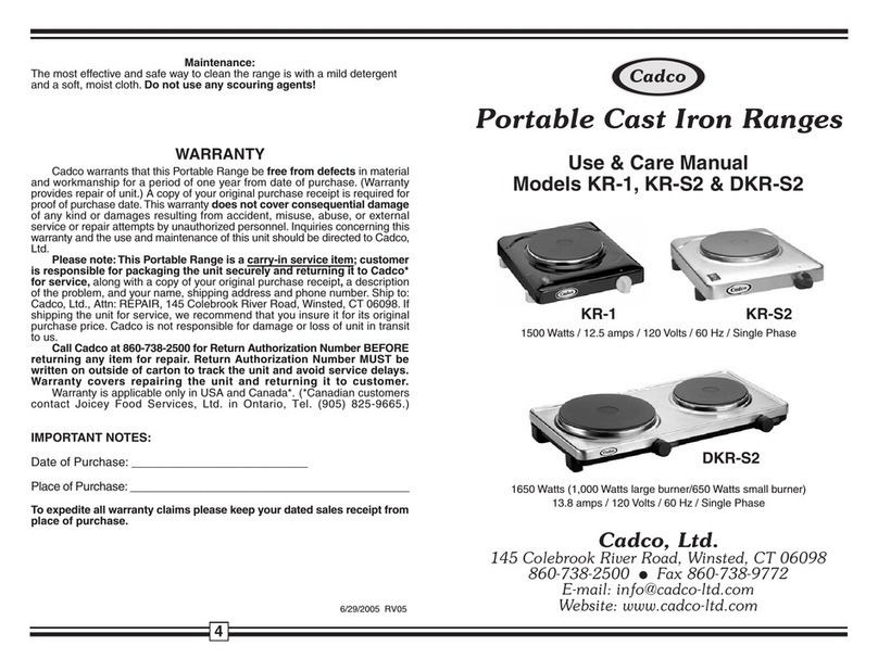 Cadco DKR-S2 User manual