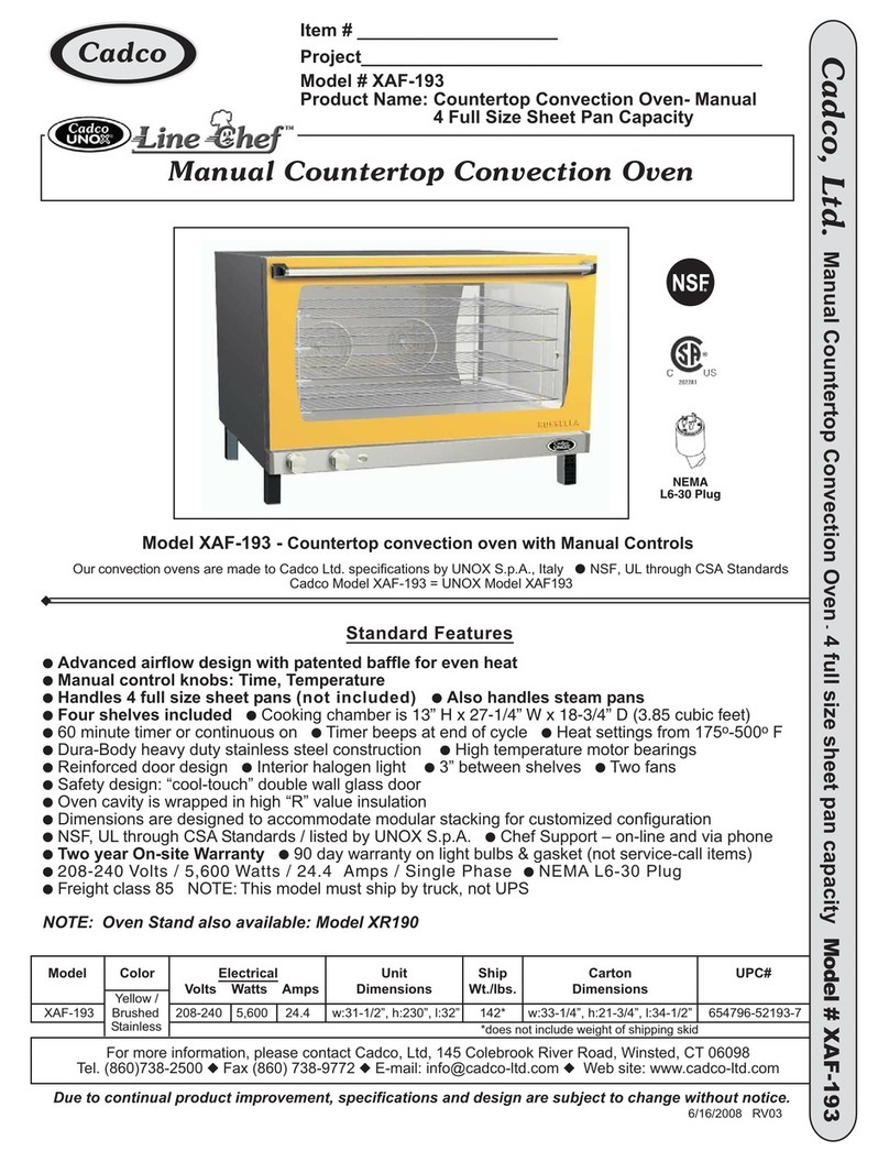 Cadco Line Chef XAF-193 Specifications