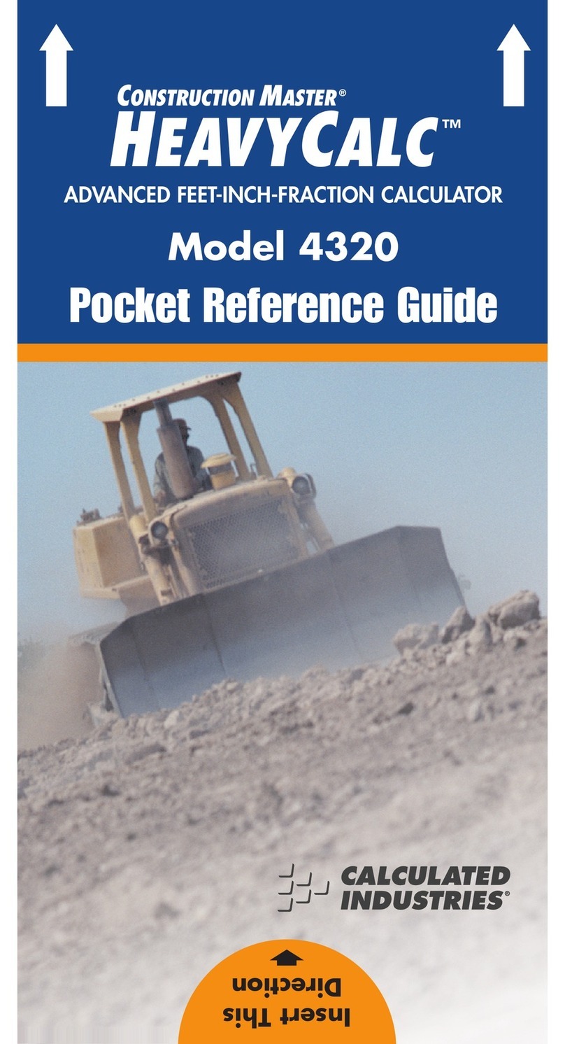 Calculated Industries ConstructionMaster HeavyCalc 4320 User manual