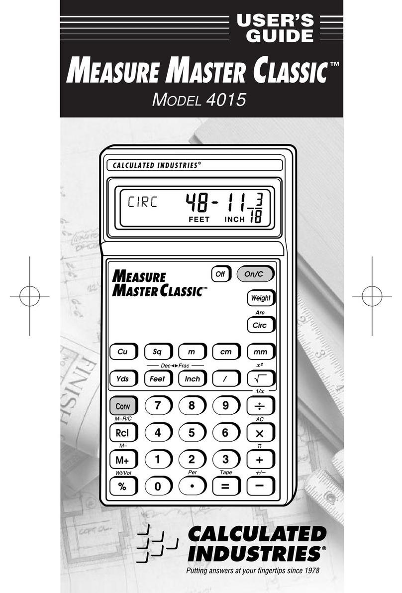 Calculated Industries MEASURE MASTER CLASSIC 4015 user guide