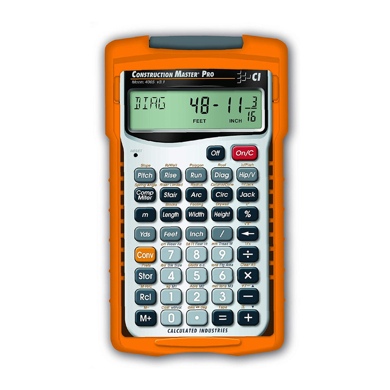 Calculated Industries 4065 Construction Master Pro v3.0 User manual Calculated Industries 4065 Construction Master Pro v3.0 User manual
