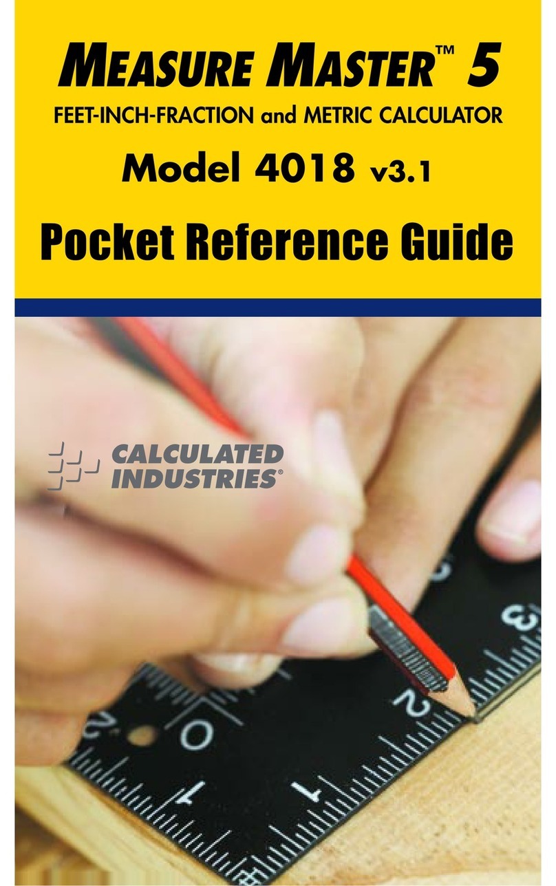 Calculated Industries Measure Master 4018 Pocket reference guide