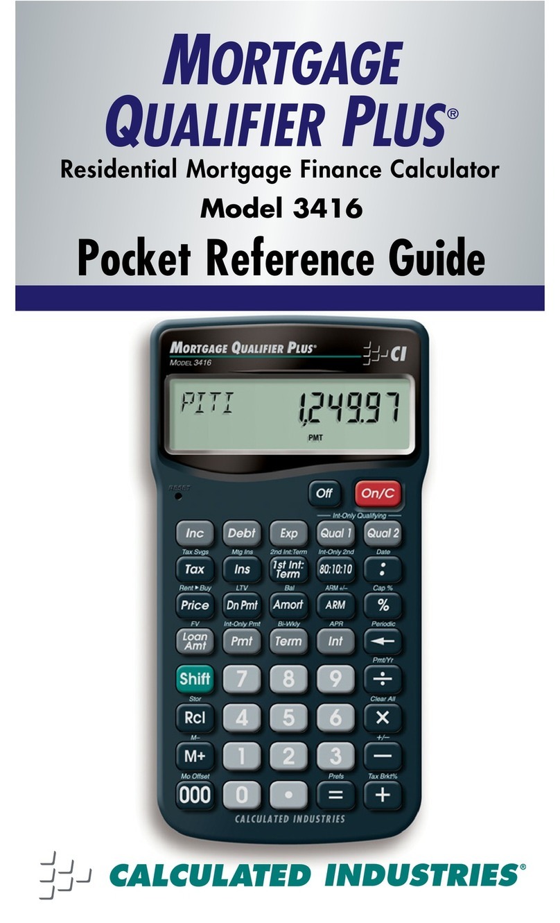 Calculated Industries 3416 User manual