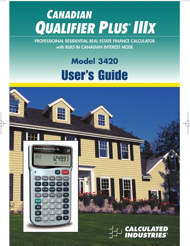 Calculated Industries 3420 User manual