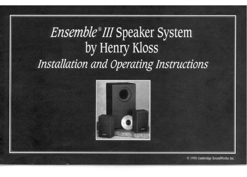 Cambridge Sound Works Ensemble III User manual