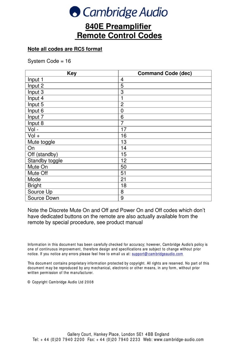 Cambridge Audio Azur 840E supplementary guide