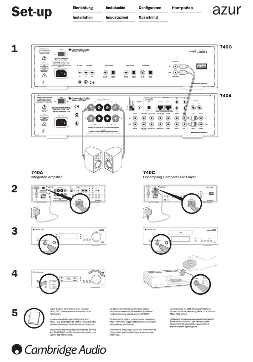 Cambridge Audio Integrated Amplifier Azur 740A Manual