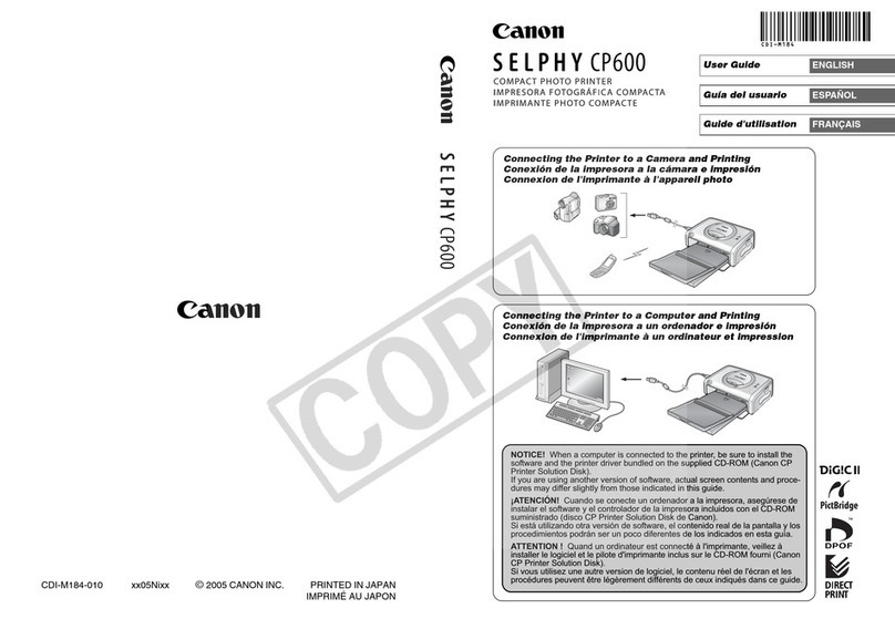 Canon Selphy CP600 User manual