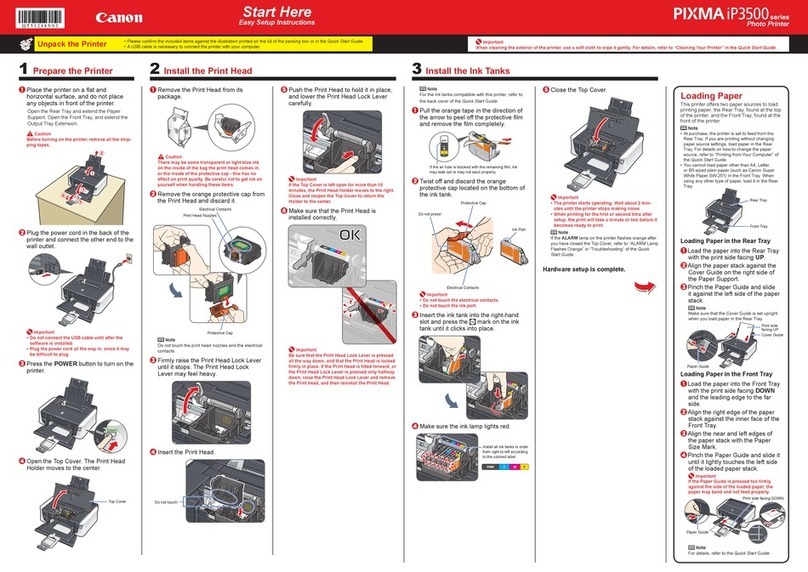 Canon iP3500 - PIXMA Color Inkjet Printer Manual