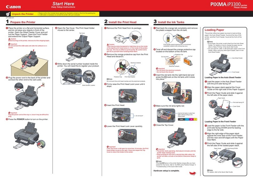 Canon iP3300 - PIXMA Color Inkjet Printer Manual
