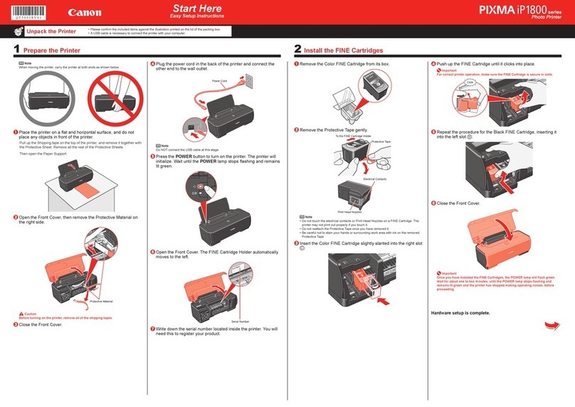 Canon iP1800 - PIXMA Color Inkjet Printer Manual