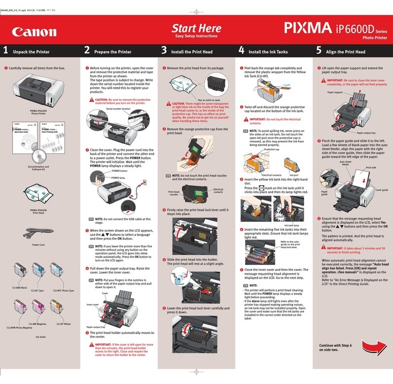 Canon iP6600D - PIXMA Color Inkjet Printer Instruction Manual
