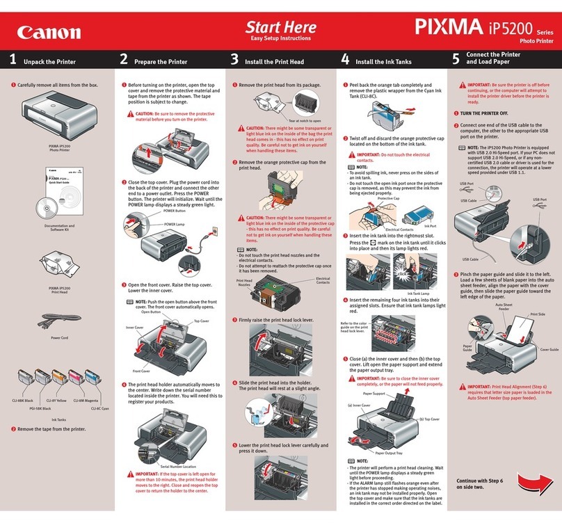 Canon Pixma iP5200 Series Instruction Manual