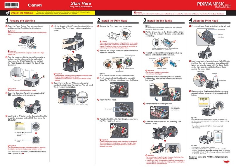 Canon PIXMA MP610 Series Instruction Manual