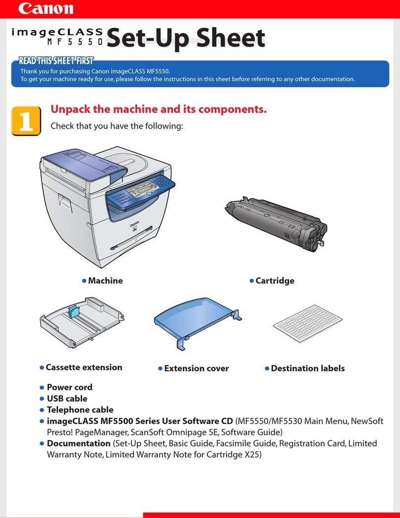 Canon imageCLASS MF5550 setup sheet