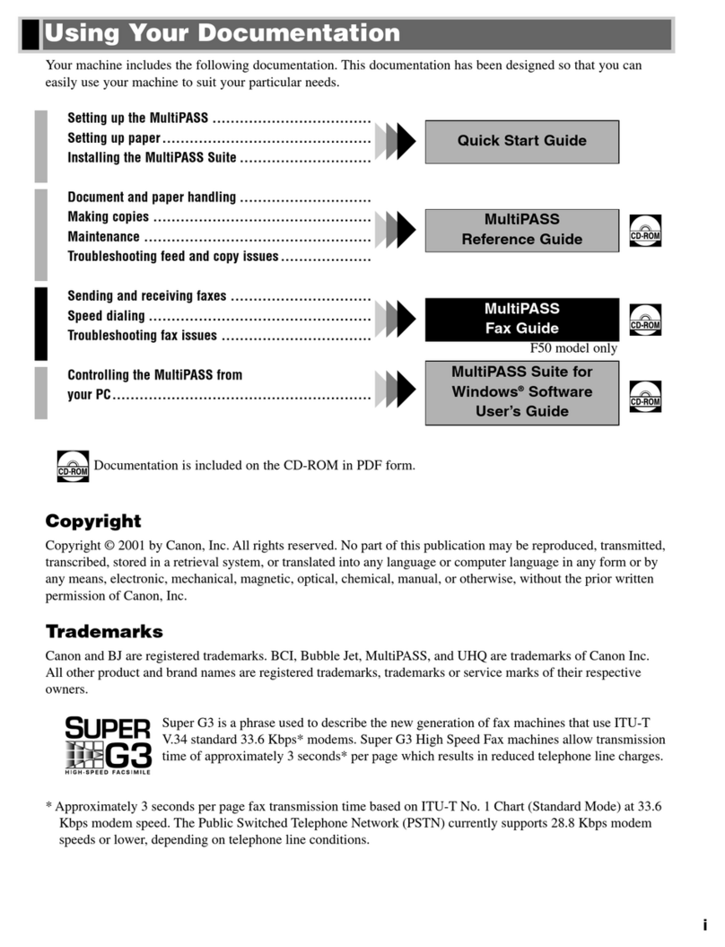 Canon MultiPASS F50 Fax guide