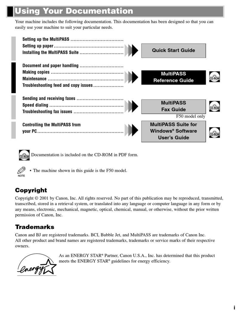 Canon MultiPASS F30 reference guide