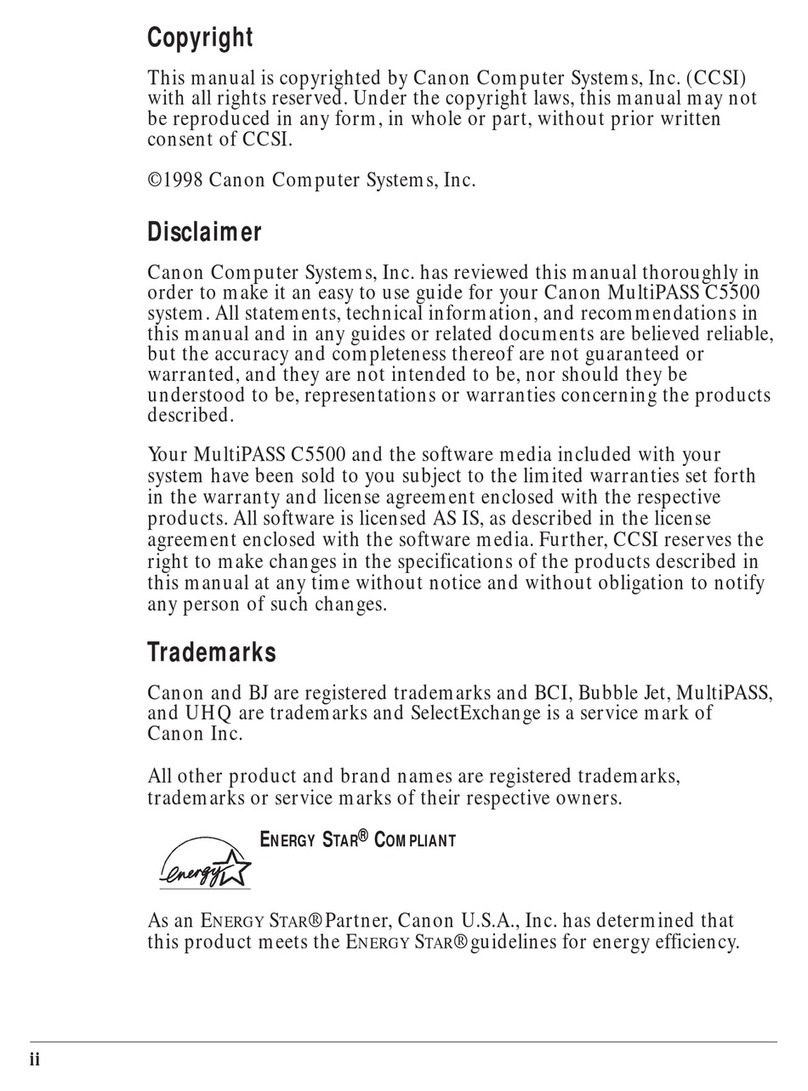 Canon MultiPASS C5500 User manual Canon MultiPASS C5500 User manual