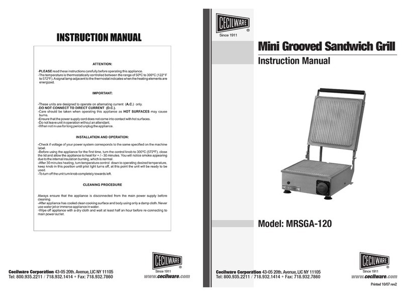 Cecilware MRSGA-120 User manual