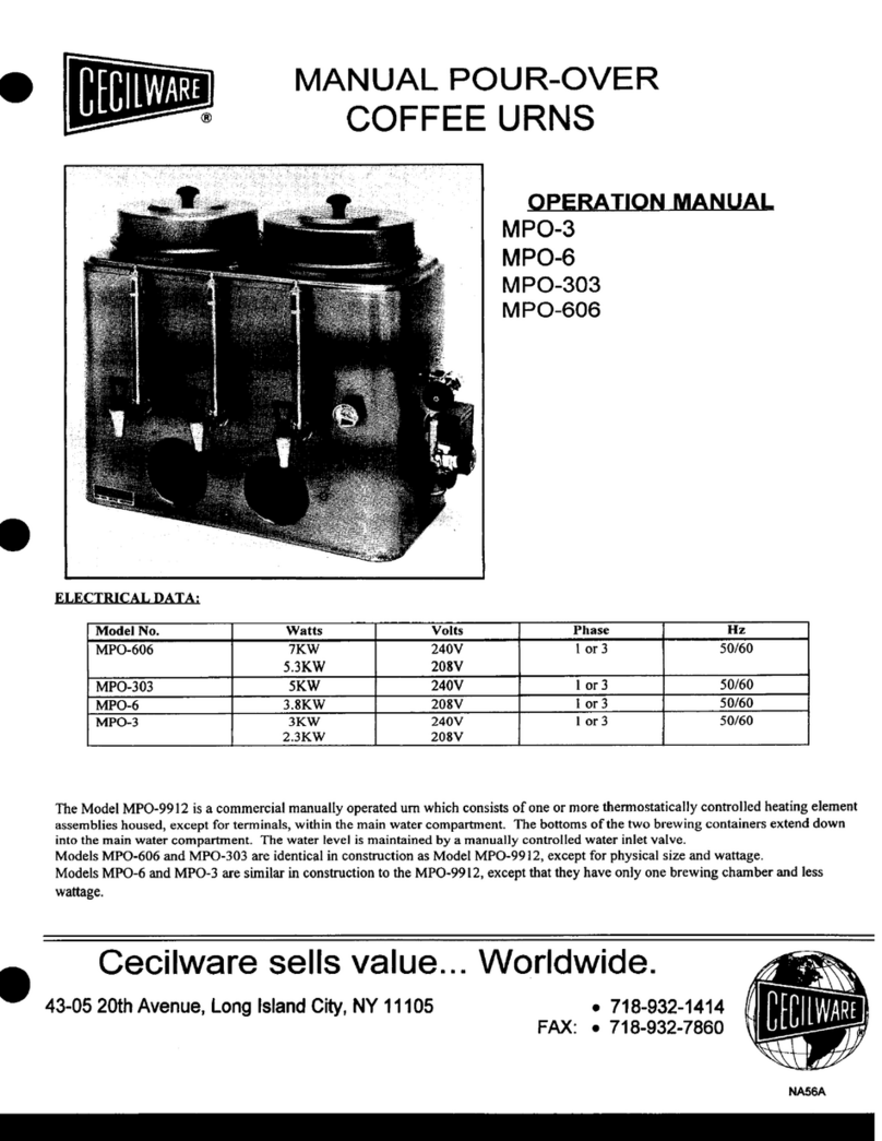 Cecilware MPO-3 User manual Cecilware MPO-3 User manual