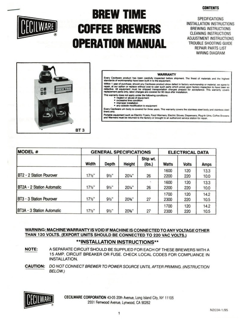 Cecilware Brew Time BT2 User manual