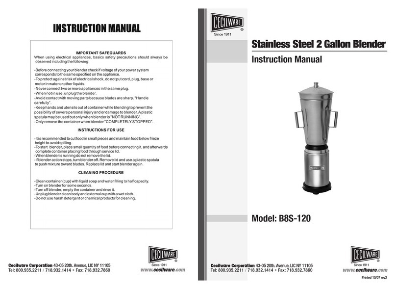 Cecilware B8S-120 instruction manual