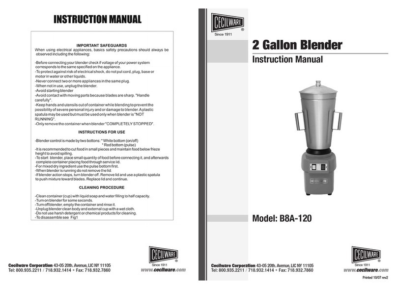 Cecilware B8A-120 instruction manual