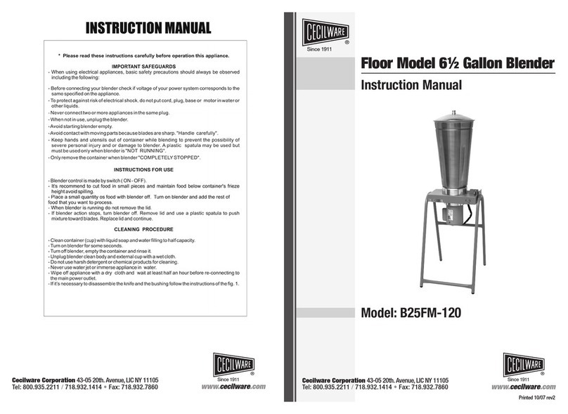 Cecilware B25FM-120 instruction manual